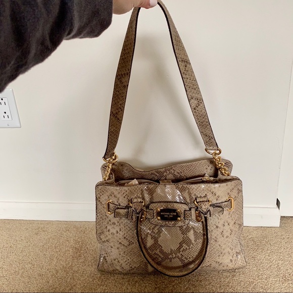 Michael Kors Python Hamilton Tote - Picture 7 of 7